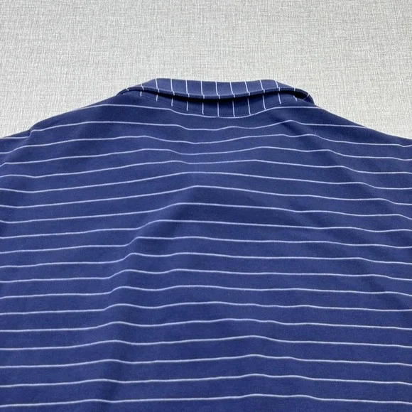Peter Millar Polo Shirt Mens XL Blue Striped Mountainside Collection Pocket - Picture 10 of 10